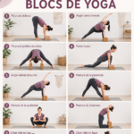 Femme utilisant un bloc de yoga pendant une séance de yoga