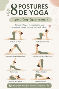 Femme pratiquant le yoga avec des postures simples à la maison