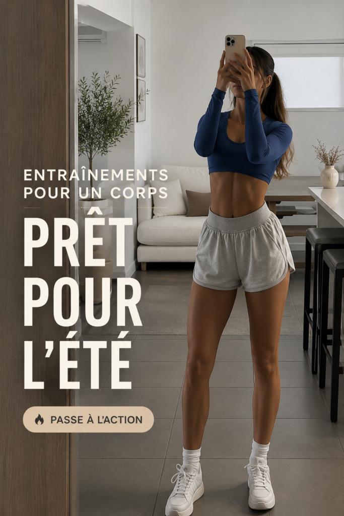 Femme souriante faisant des exercices à l'extérieur pendant l'été.
