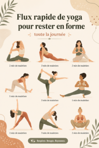 Femme pratiquant un flow de yoga dans un cadre apaisant