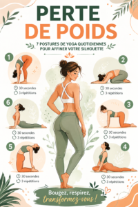 Femme souriante réalisant des exercices de bien-être en plein air, symbolisant la perte de poids