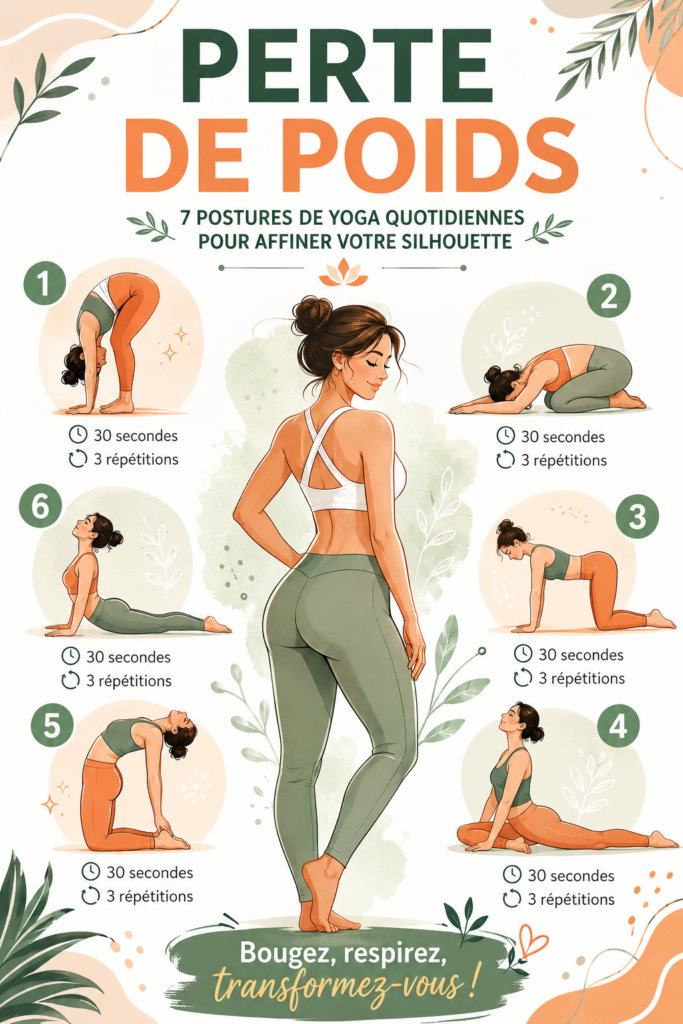 Femme souriante réalisant des exercices de bien-être en plein air, symbolisant la perte de poids