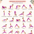 Affiche imprimable de 30 poses de yoga du matin, inspirante et pratique.