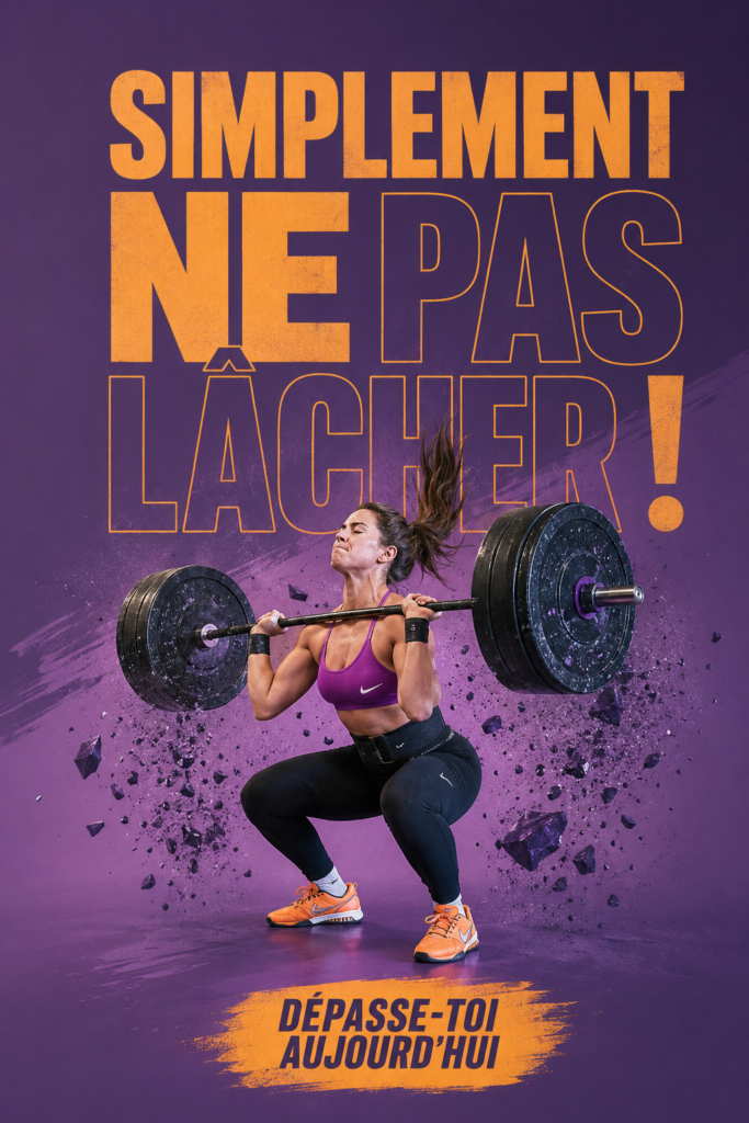 Affiche inspirante Nike sur un mur de bureau
