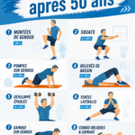 Femme de 50 ans, souriante, faisant du yoga dans un parc, symbolisant le bien-être.
