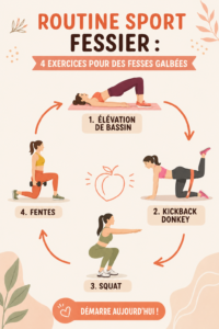 Femme en tenue de sport effectuant des exercices pour des fesses galbées