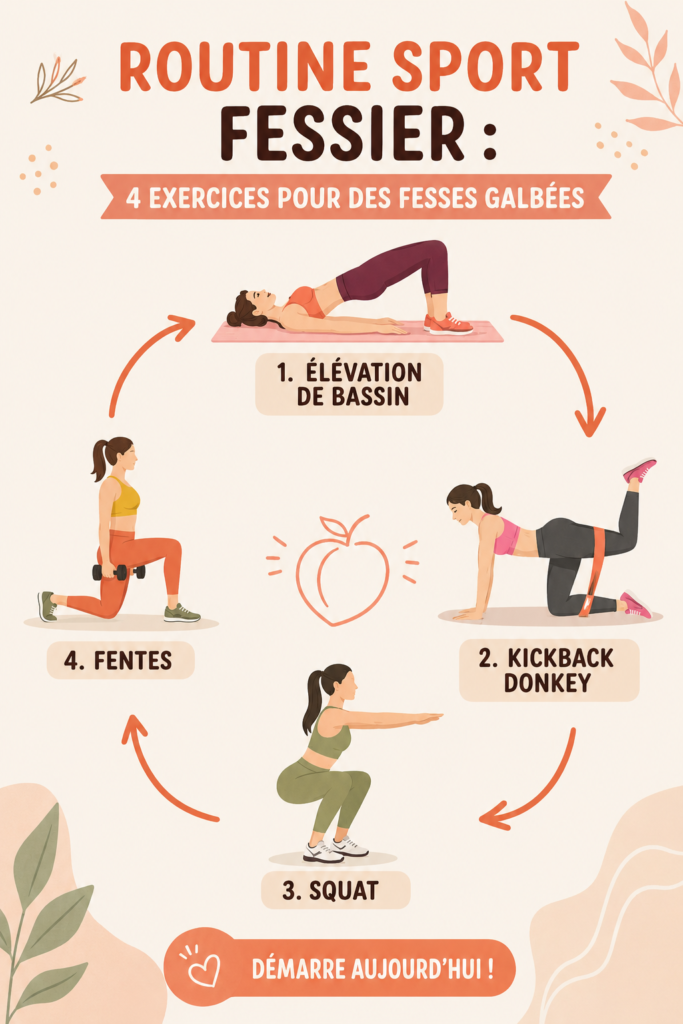 Femme en tenue de sport effectuant des exercices pour des fesses galbées