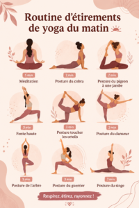 Femme pratiquant le yoga dans un environnement calme le matin