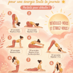 Femme pratiquant une routine de yoga matinale dans un cadre serein