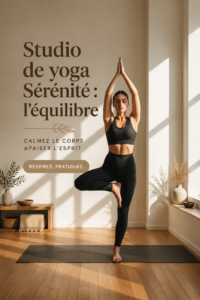 Femme pratiquant la posture assise en yoga, entourée d'une ambiance sereine et apaisante.