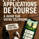 Une femme utilisant une application de course sur son téléphone pendant un entraînement en plein air