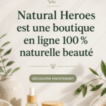 Image d'une sélection de produits de beauté naturels sur une table en bois.