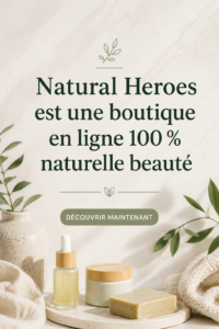Image d'une sélection de produits de beauté naturels sur une table en bois.