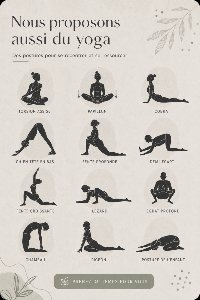 Femme pratiquant le yoga en plein air, évoquant sérénité et calme