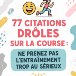 Citations amusantes sur la course affichées sur un mur de motivation.