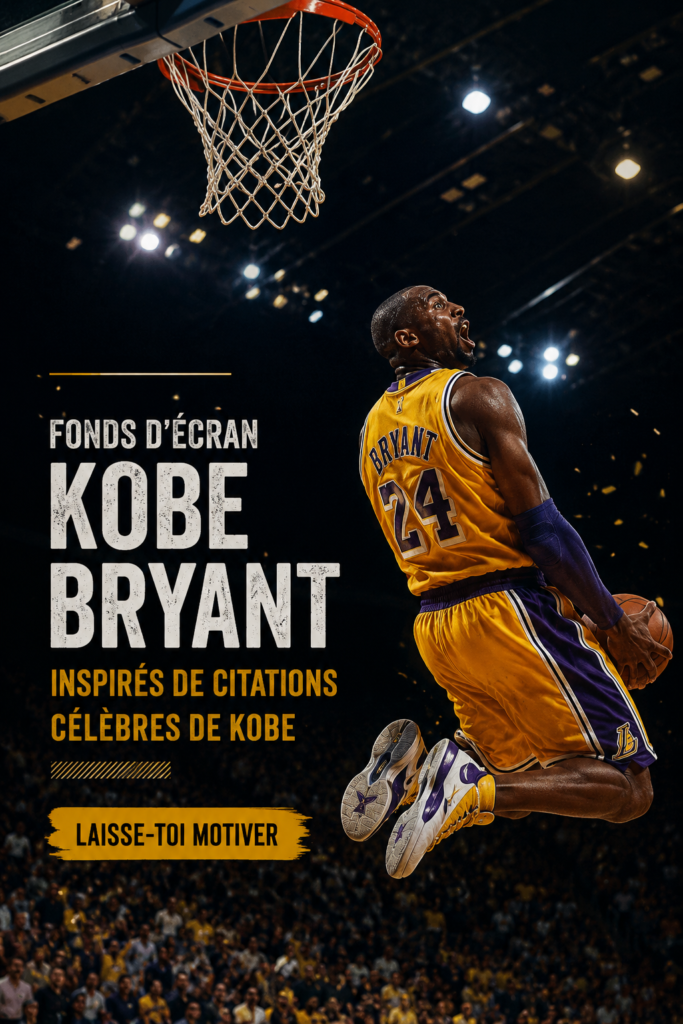 Illustration inspirante avec une citation célèbre de Kobe Bryant sur un fond coloré.