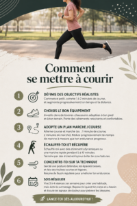 Femme courant dans un parc, illustrant le bien-être physique et mental que la course apporte.