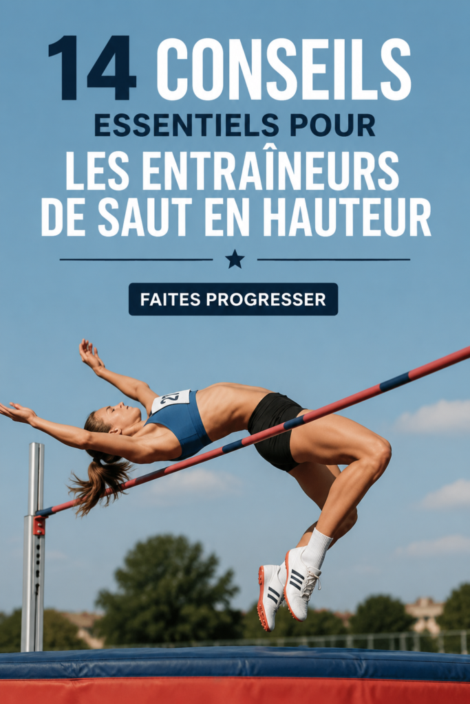 Entraînement en saut en hauteur sur une piste d'athlétisme.