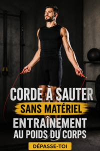 Femme en train de sauter à la corde dans un parc, entraînement dynamique