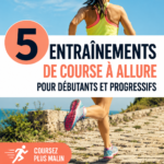 Femme courant sur un chemin en plein air, illustrant un entraînement tempo
