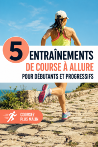 Femme courant sur un chemin en plein air, illustrant un entraînement tempo