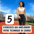 Femme courant avec une foulée correcte lors d'un entraînement en extérieur