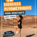 Femme exécutant un exercice de plyométrie sur un terrain.