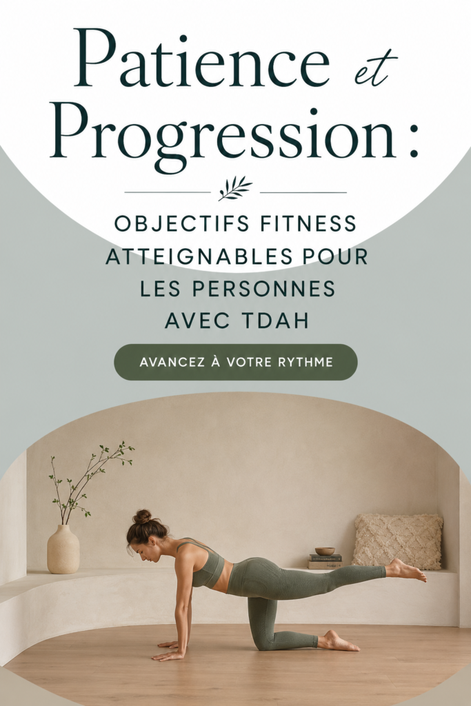 Personne en train de faire du sport, représentant l'importance de la patience pour les objectifs de fitness liés au TDAH.