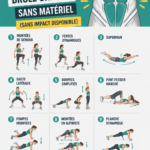 Femme s'entraînant avec le HIIT à la maison sans matériel.