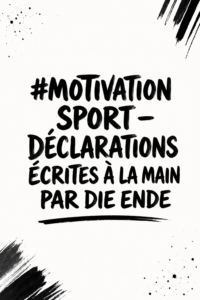 Une femme souriante en pleine séance de sport, entourée de phrases inspirantes affichées sur des panneaux.