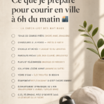 Femme courant dans une ville au petit matin avec un sourire, prête pour sa routine matinée