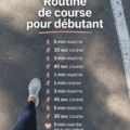 Femme courant dans un parc, illustrant une routine de course pour débutantes.