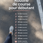 Femme courant dans un parc, illustrant une routine de course pour débutantes.