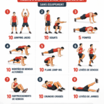 Une femme effectuant une routine d'exercices à la maison.