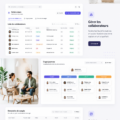 Exemple d'un tableau de bord RH avec un design UI/UX moderne