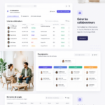Exemple d'un tableau de bord RH avec un design UI/UX moderne