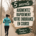 Femme courant joyeusement dans un parc, symbole de l'endurance en course à pied.