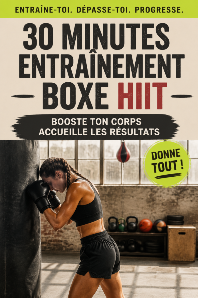 Femme en train de faire un entraînement HIIT de boxe à l'extérieur.
