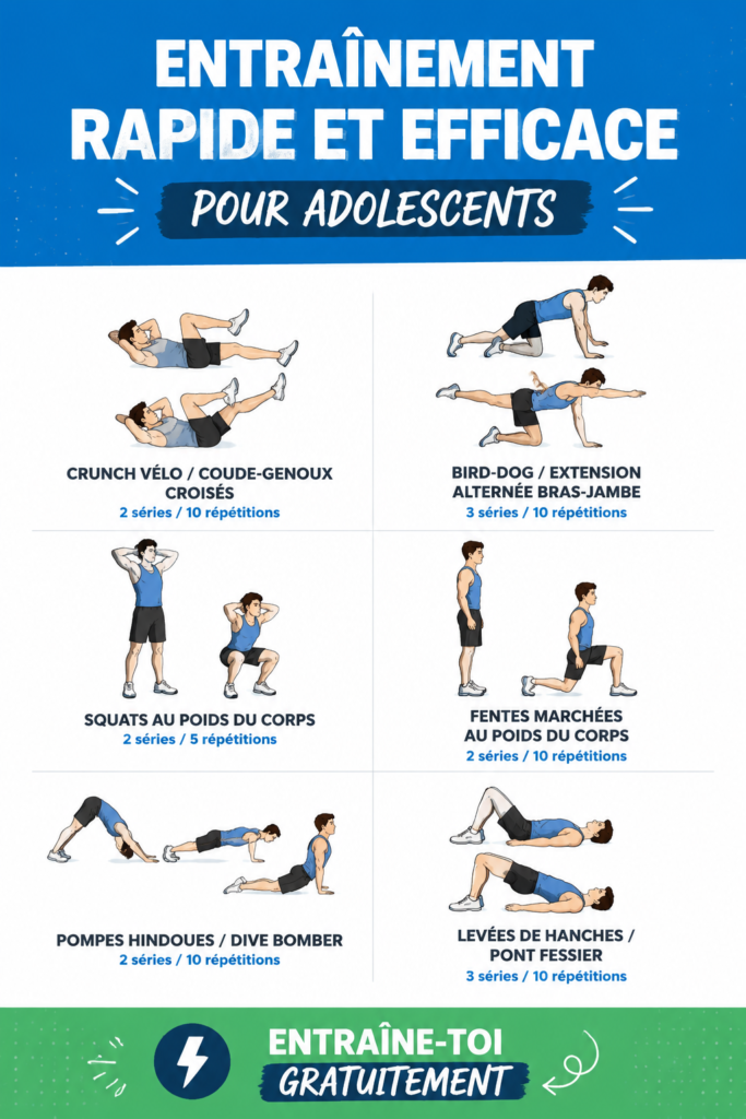 Entraînement rapide et facile pour adolescents à la maison