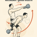 Femme utilisant un kettlebell pour un exercice de fitness à domicile.