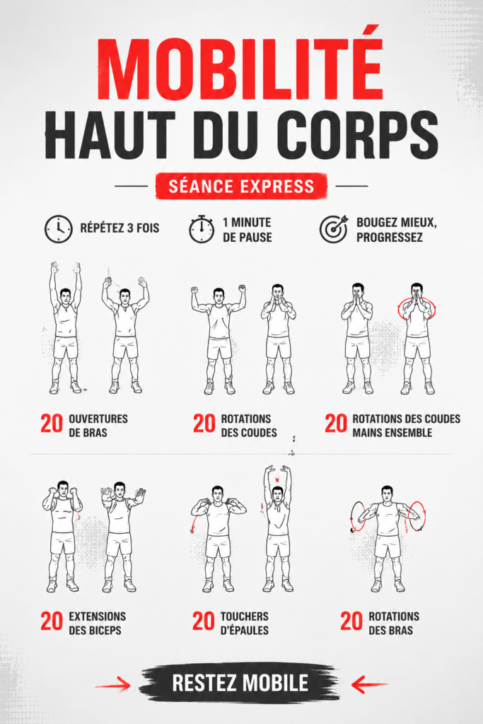 Femme effectuant des exercices de mobilité pour le haut du corps