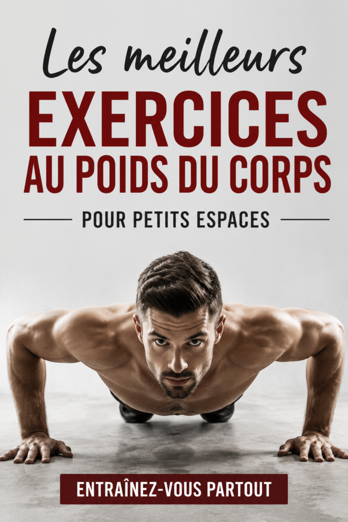 Femme s'entraînant avec des exercices au poids du corps dans un petit espace.