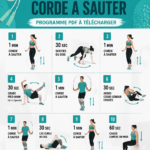 Femme faisant un entraînement HIIT avec corde à sauter en extérieur