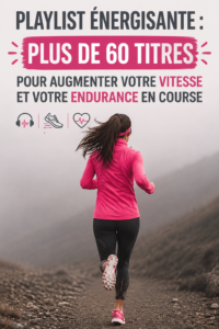 Capture d'écran d'une playlist énergisante conçue pour le jogging, contenant plusieurs morceaux motivants.