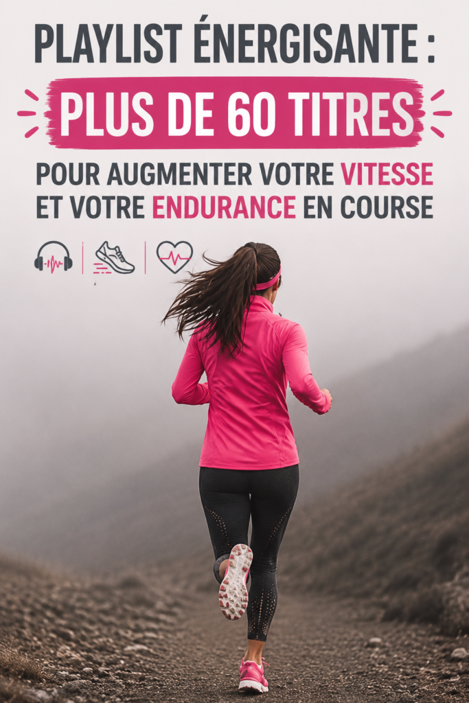 Capture d'écran d'une playlist énergisante conçue pour le jogging, contenant plusieurs morceaux motivants.