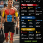 Femme s'entraînant avec des poids au gym avec un programme push-pull-jambes