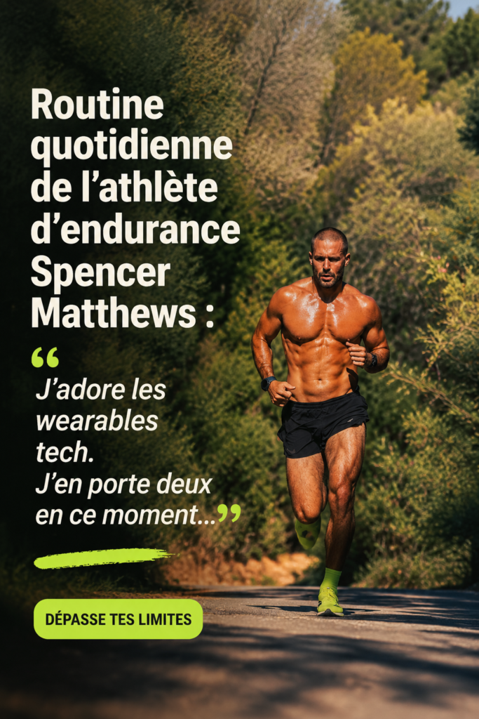 Un athlète d'endurance en pleine séance d'entraînement, mettant en avant sa routine quotidienne.