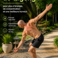 Femme pratiquant le Qigong au lever du soleil pour une matinée pleine d'énergie.