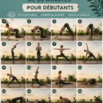 Une femme réalisant une routine de yoga de 20 minutes dans un parc tranquille.
