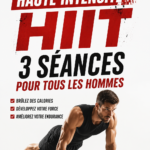 Femme en train de réaliser des exercices de HIIT à la maison, souriante et motivée.